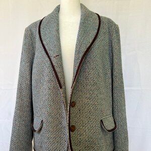 April Cornell Vintage Blue Tweed Blazer